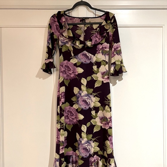 Vintage Floral Print Dress, Size S - Picture 1 of 10